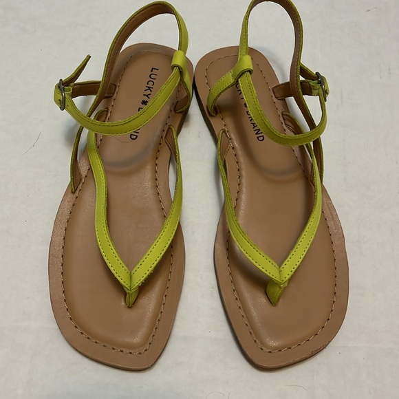 LUCKY BRAND BYLEE LIME LEATHER SANDALS SIZE 7 - Picture 5 of 11
